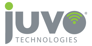 Juvo Technologies logo with grey text and green accents; includes a wifi symbol.