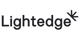 Lightedge logo in black text with stylized arrow-like design next to the 