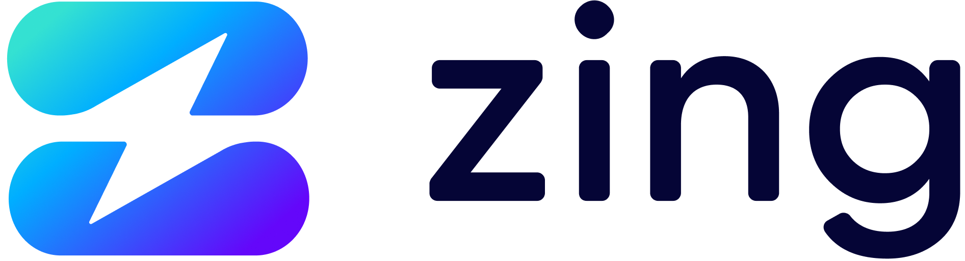 Logo with a stylized lightning bolt symbol and the word 