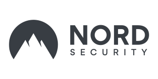 Logo of Nord Security: dark gray mountain icon inside a circle, to the left of the name in dark gray.