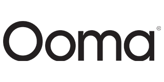 Ooma logo in black text, with a circular 