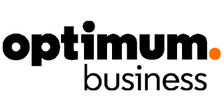 Optimum Business logo: black text 