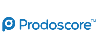 Prodoscore logo: blue stylized circle and text.