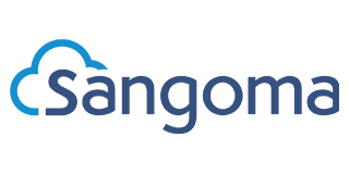 Sangoma logo: Blue cloud icon above the word 