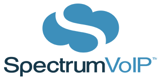 Spectrum VoIP logo, blue cloud with a white 'S', dark blue text.