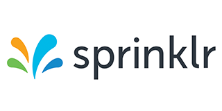 Sprinklr logo with colorful water droplet design and text.