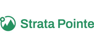 Logo of Strata Pointe: Green mountain icon within a circle, beside green text.