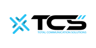 Logo for Total Communication Solutions with blue and black text.