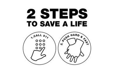 2 Steps to Save a life. 1. call 911 then push hard and fast during cpr