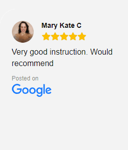 mary kate c wrote a review for very good instruction . would recommend posted on google .