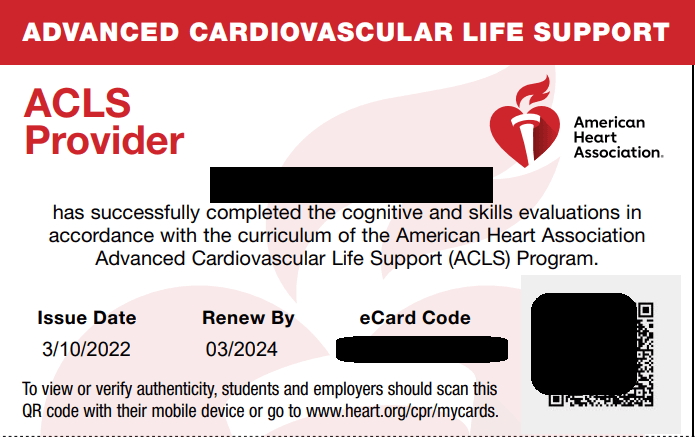ACLS Provider Certification Class- Willow Grove CPR