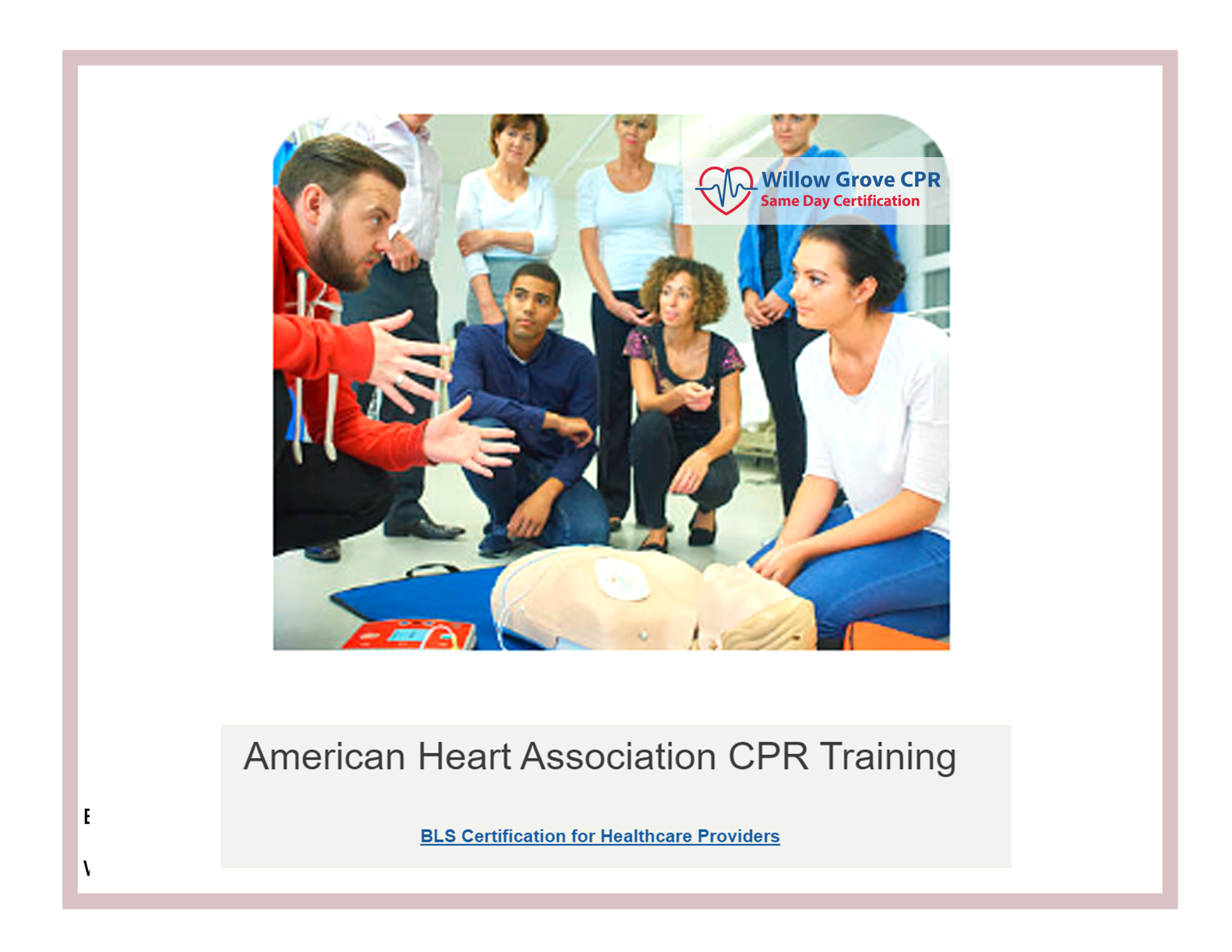 American Heart Association Certification Willow Grove Cpr 8173