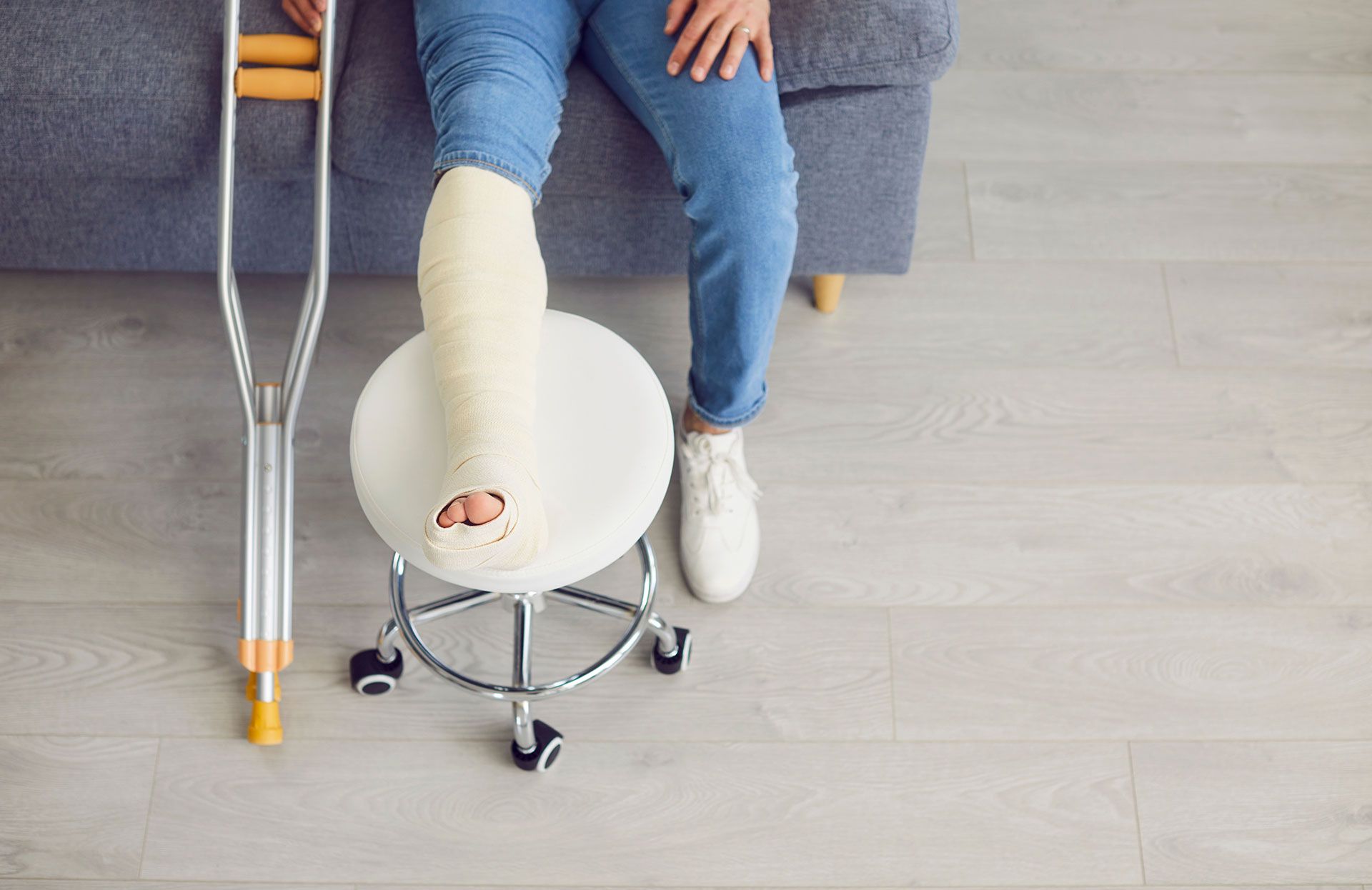 A person is getting a foot massage on a table.