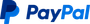 Logo PayPal in testo blu con icona P stilizzata in blu.