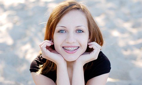 Pretty Girl Wearing Braces — Washington, PA — Snee Dental Associates