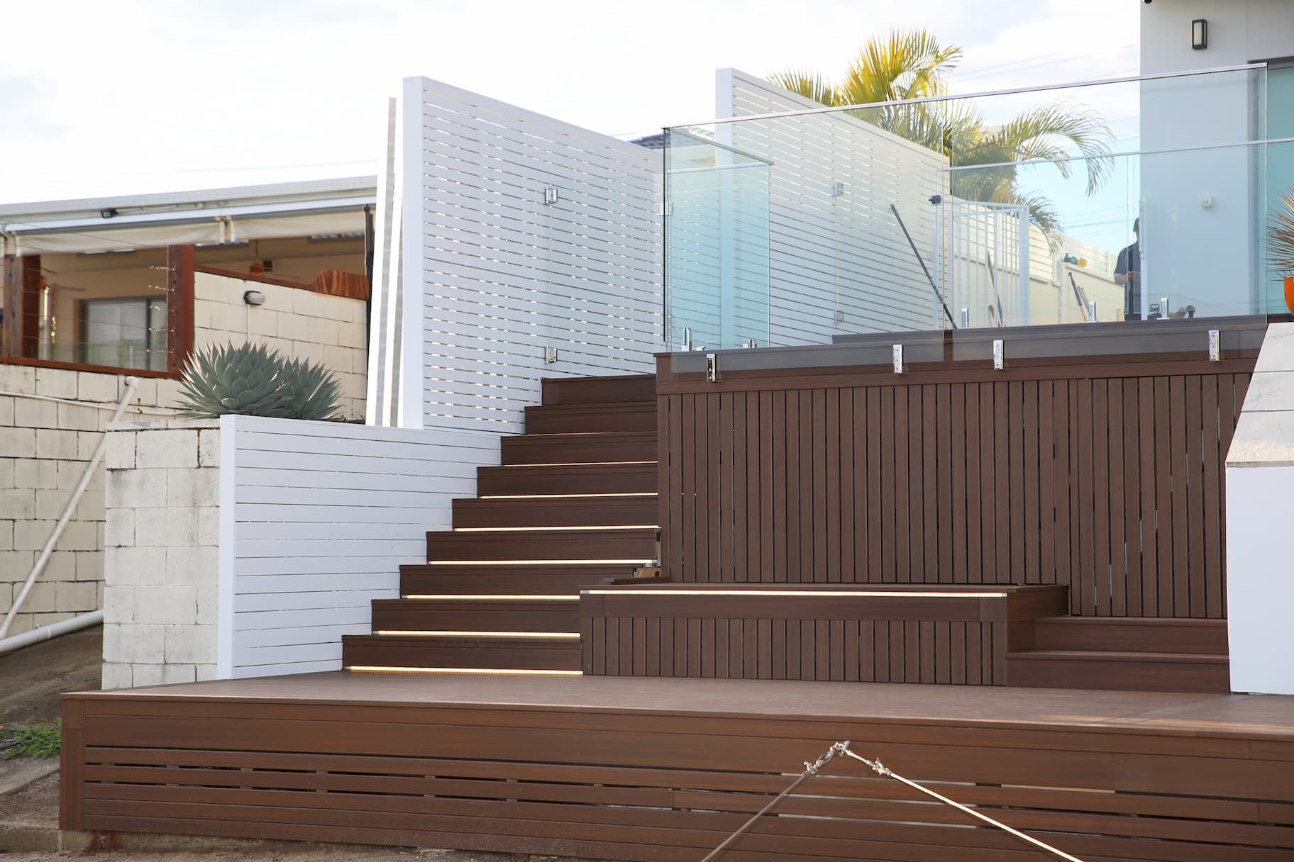 Strip lights in a deck 