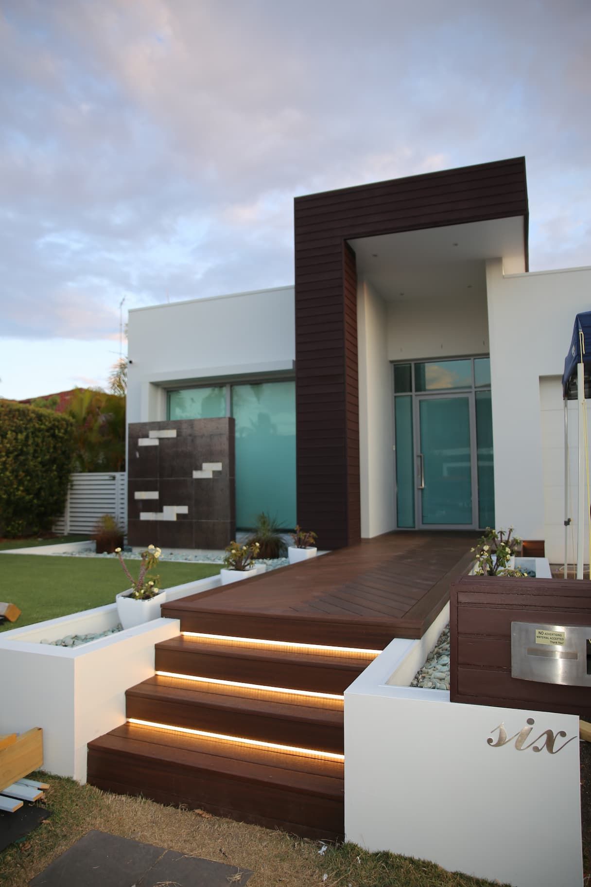 Strip lighting in a stair case