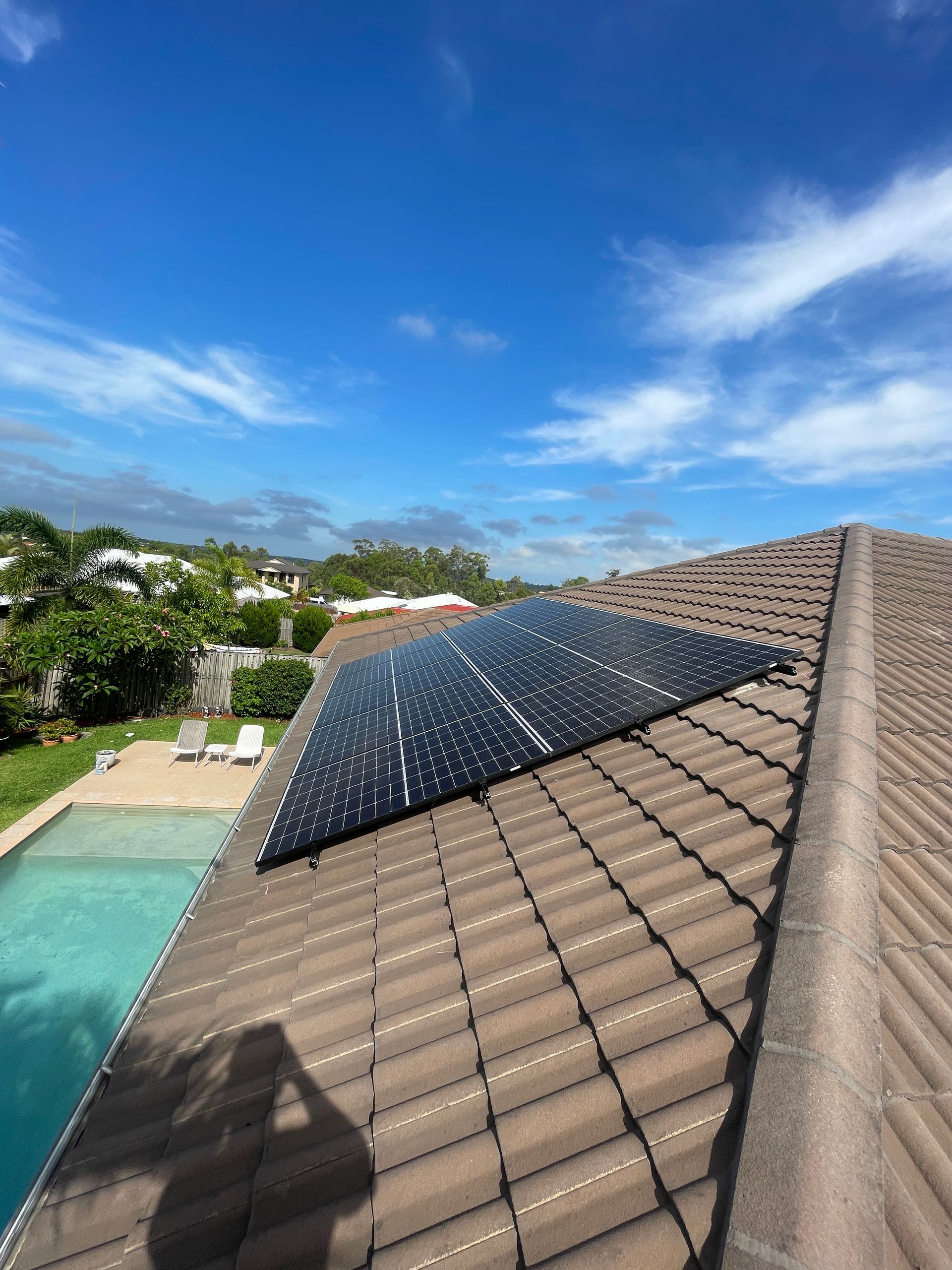 A solar panel sitting on a roof on the Gold Coast.