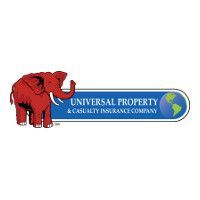 The logo for universal property and casualty insurance company has an elephant on it.