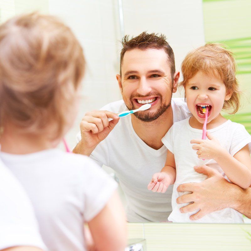 teaching brushing teeth