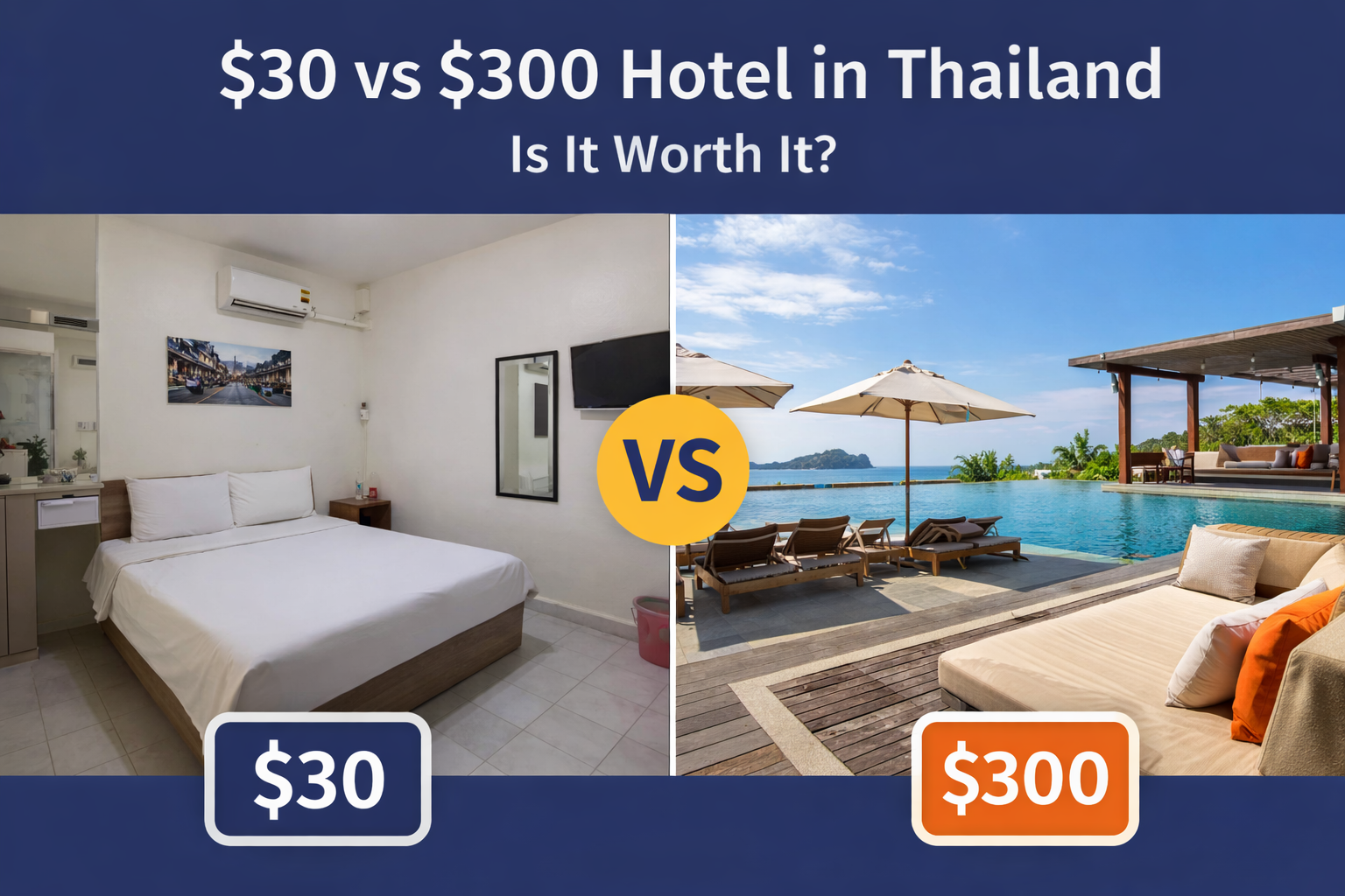 $30 vs $300 hotel Thailand comparison
