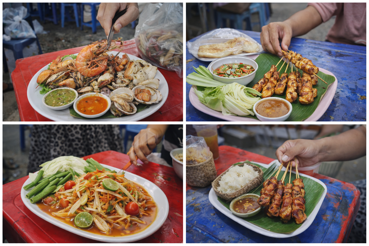 casual Thai street food local style no filter
