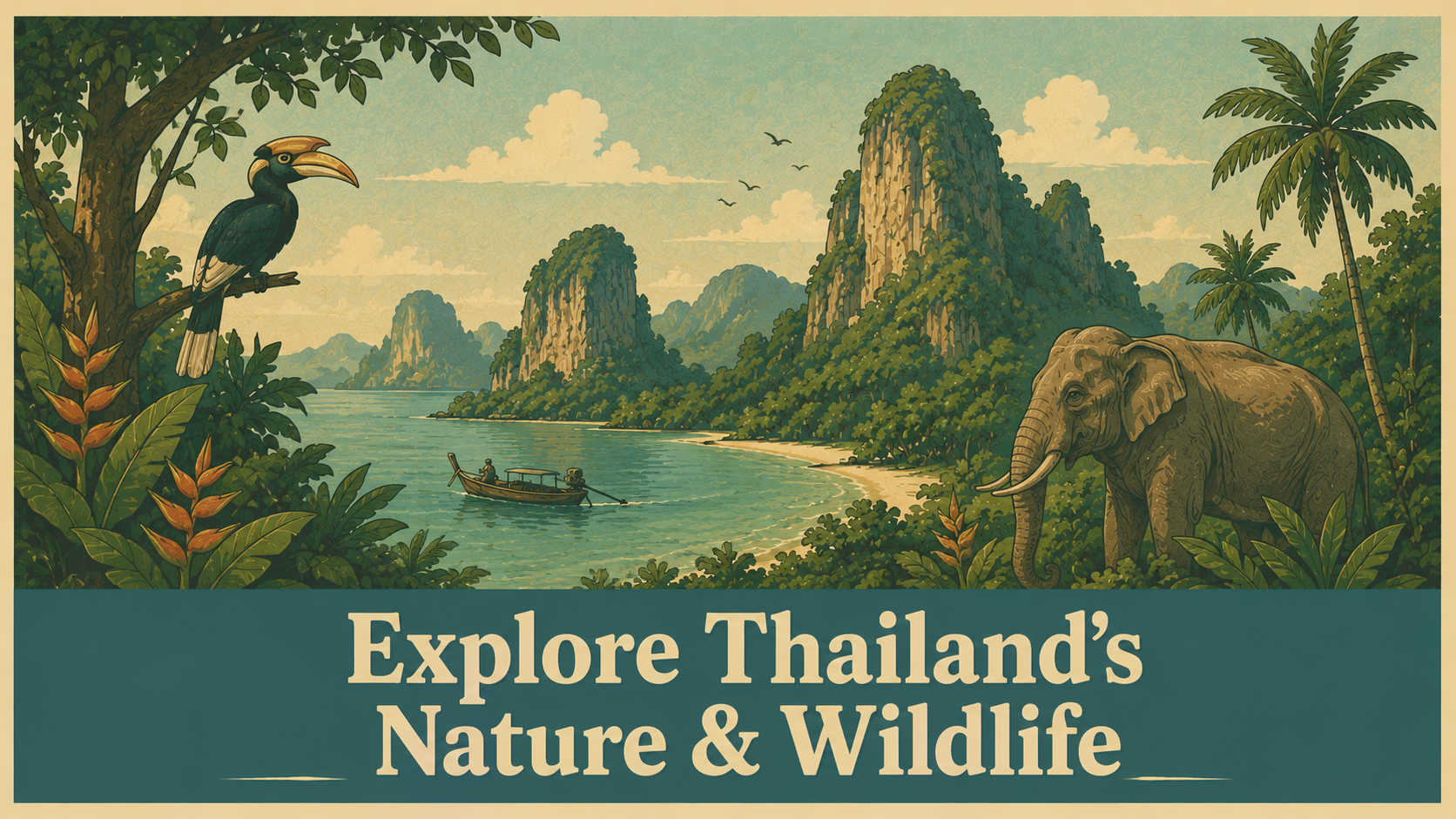 Nature and wildlife experiences in Thailand featuring waterfalls, jungles, elephants, and national p