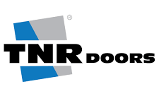 A logo for tnr doors is shown on a white background.