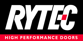Rytec high performance doors logo on a black background