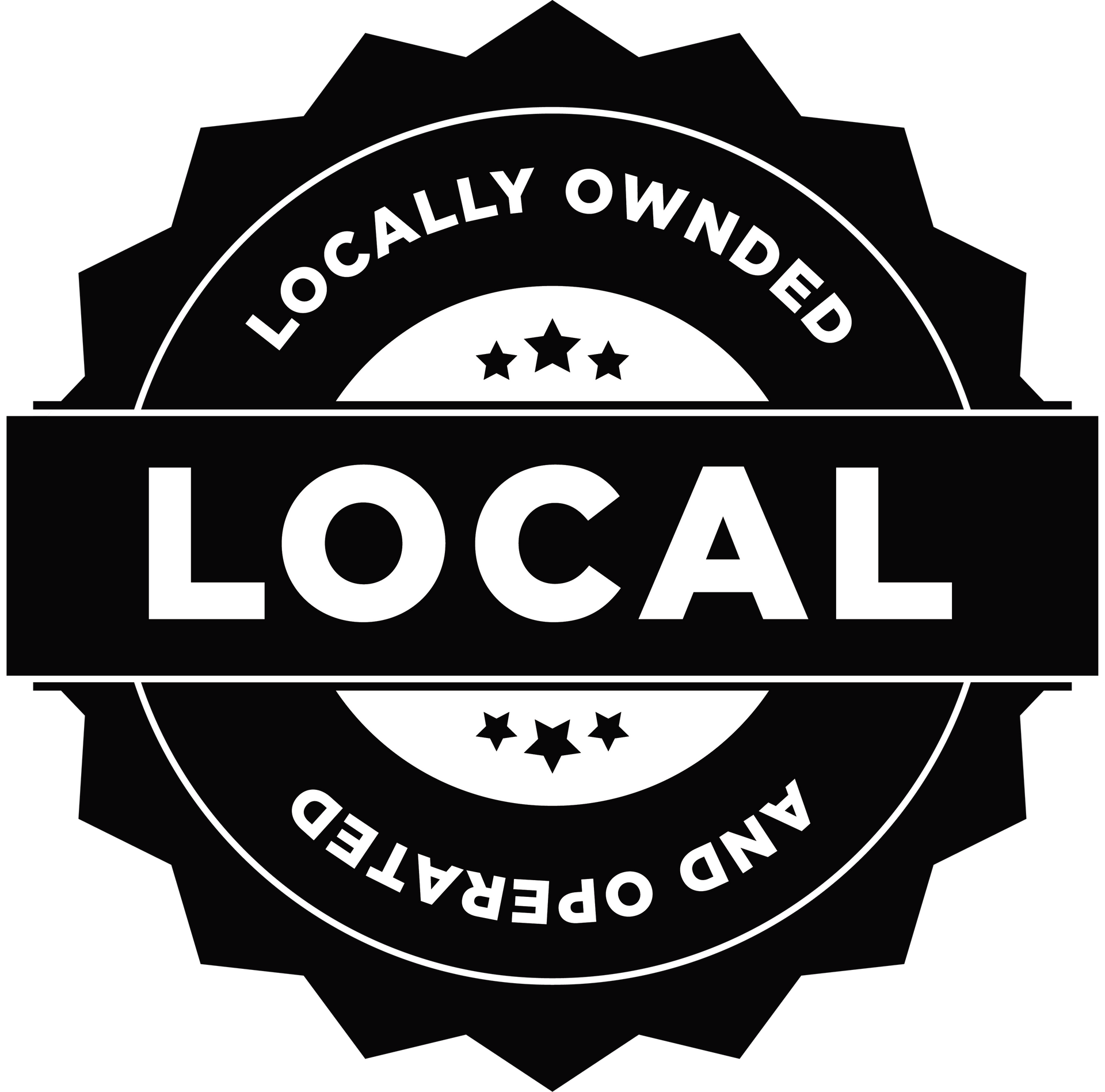 Black and white badge: 