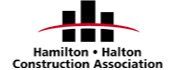 The logo for the hamilton and halton construction association.
