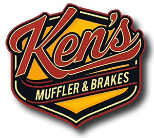 Ken 's muffler and brakes logo on a white background