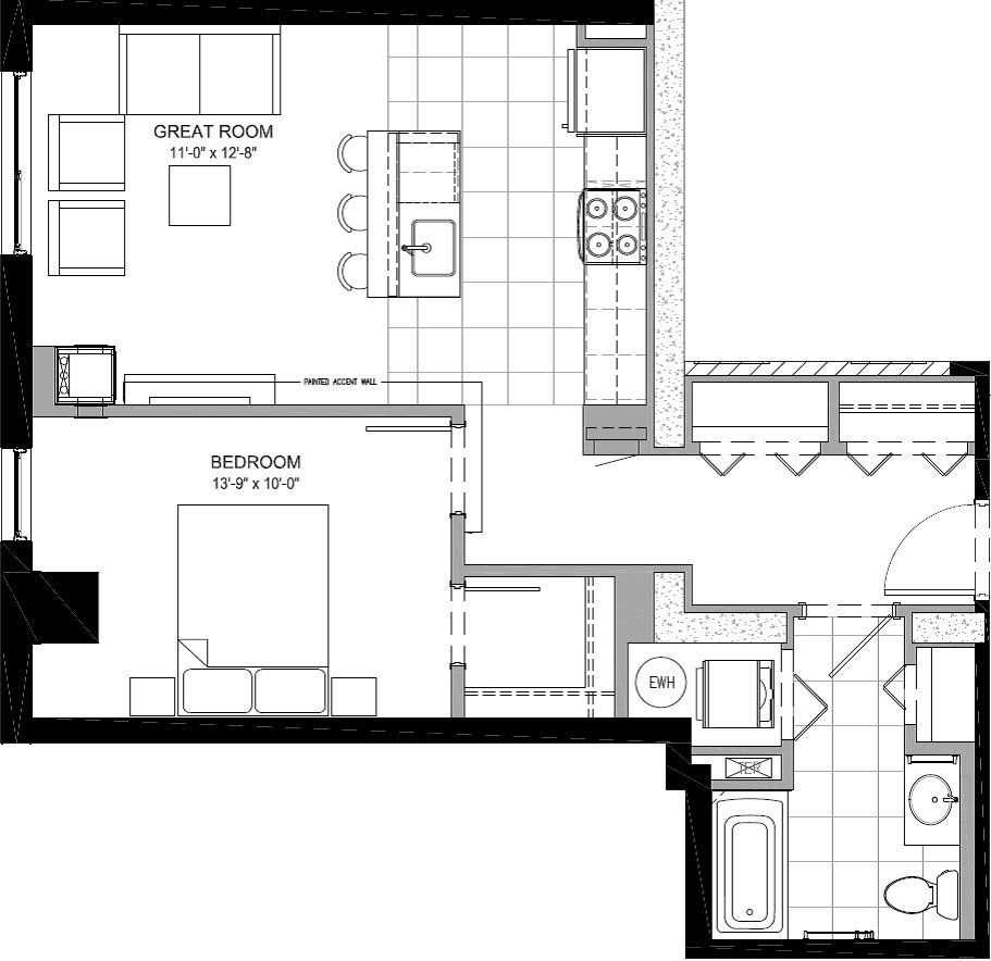 1 Bed | 1 Bath - Fulton apartments