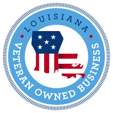 The logo for louisiana veteran owned business