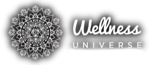a black and white logo for wellness universe