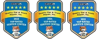 Three Carfax Top Rated Service Center awards: 2023, 2024 and 2025 | Quality Car & Truck Repair Inc