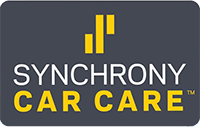 Logo for Synchrony Car Care with a yellow and dark grey color scheme. | Quality Car & Truck Repair