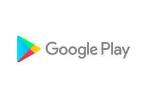 The google play logo is on a white background.