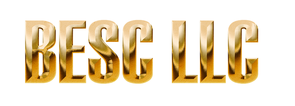 The word besc llc is written in gold letters on a white background.