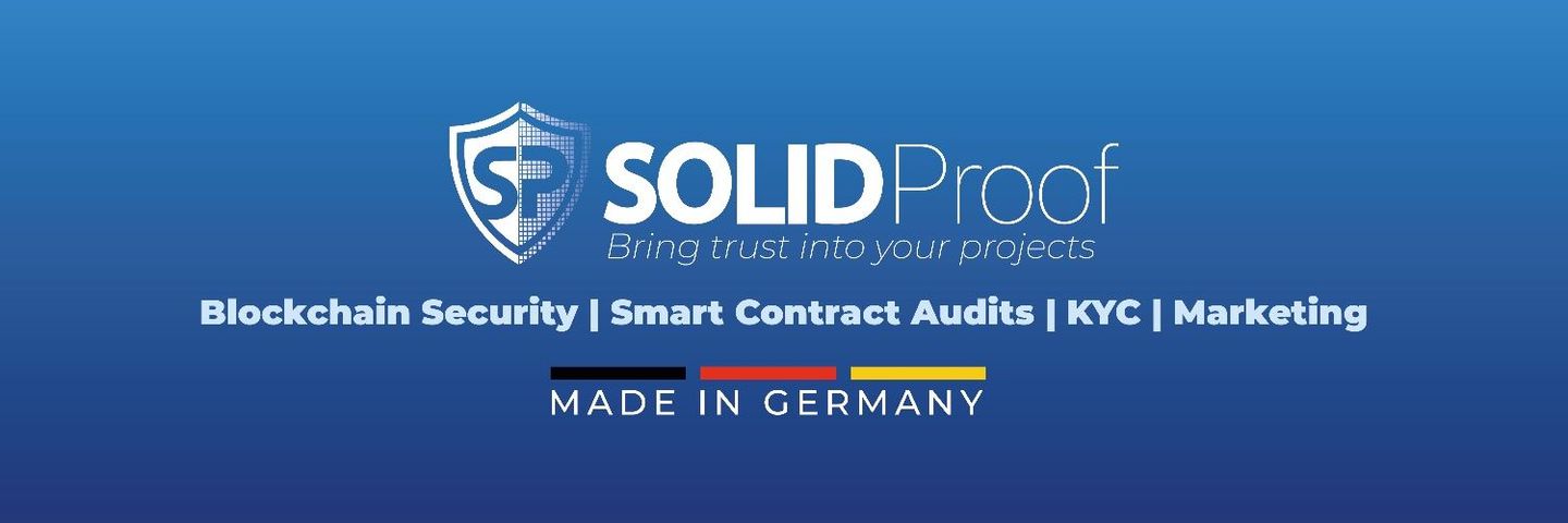 A blue sign that says solidproof made in germany