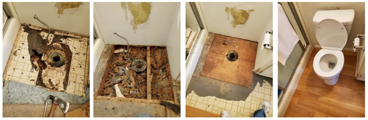 vista bathroom flooring subfloor repair