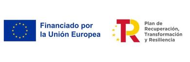 Logotips de la Unió Europea i del Pla espanyol de recuperació, transformació i resiliència.