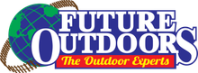A logo for future outdoors the outdoor experts
