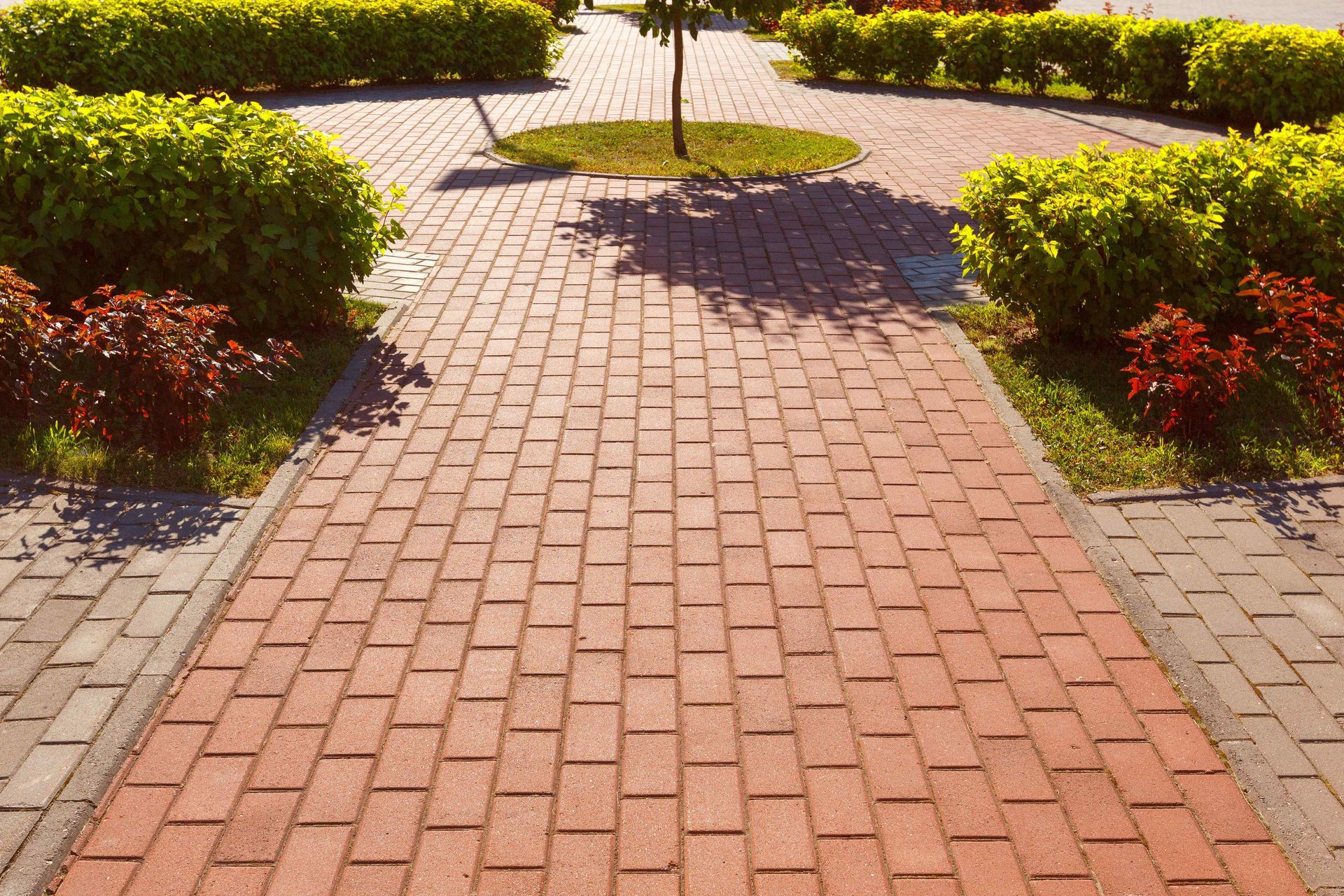 DirtGlueDry™ powdered polymer is engineered to be mixed with sand to eliminate washouts and erosion between pavers, bricks, patio blocks, and flagstones in walkways, driveways, and patios. Here you see one of those brick walkways