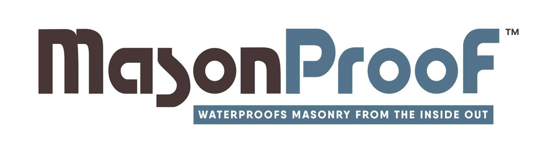 MasonProof™ is a colorless, non-film-forming treatment of mineral substrates (masonry) that ensures the capillary absorption of water is inhibited long term, while textures are not affected. This is its logo