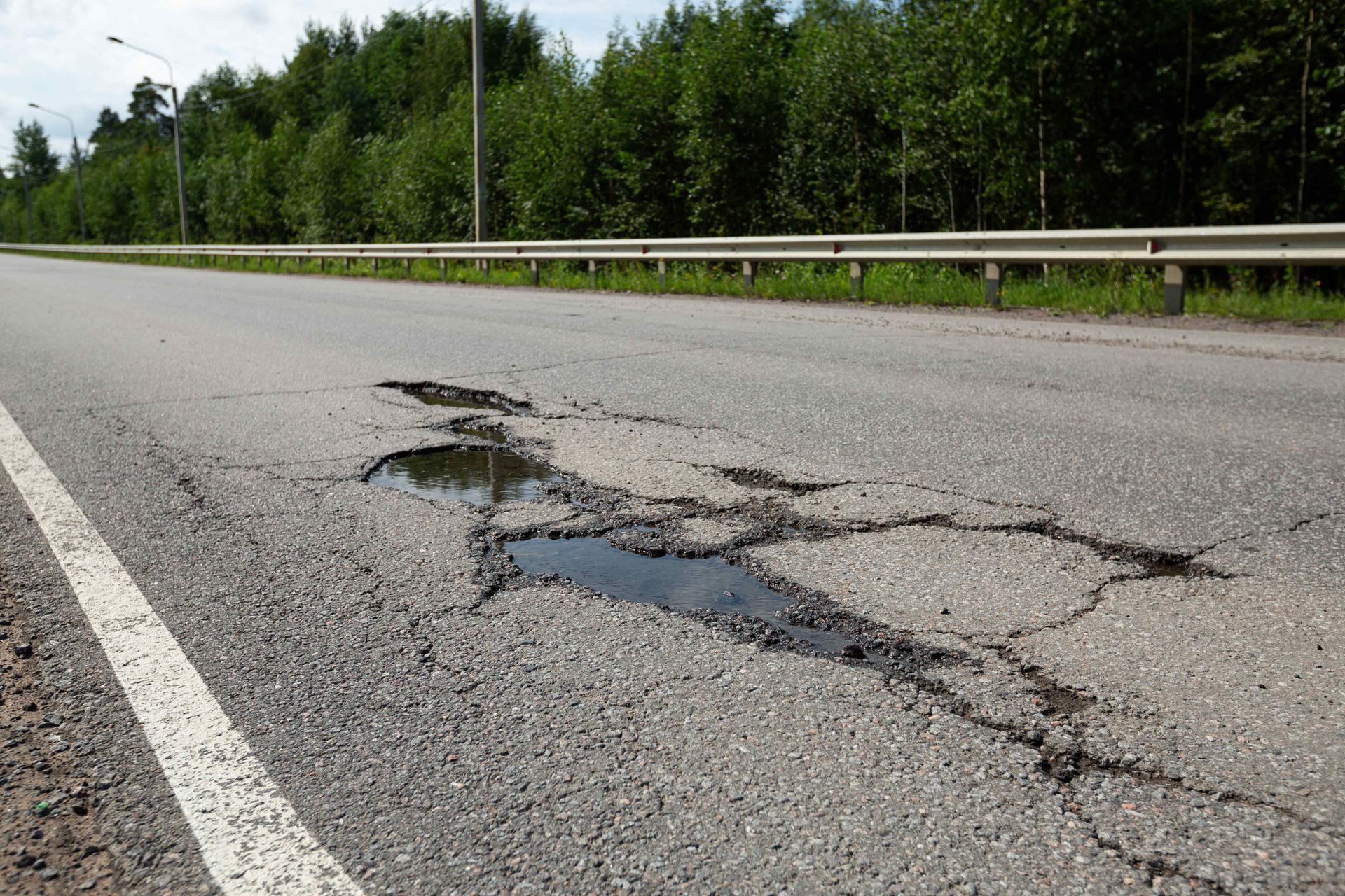 PotHoleGlue™ is formulated to produce a catalytic reaction to create an easy-to-apply solution for Potholes. This is an example of that on a highway