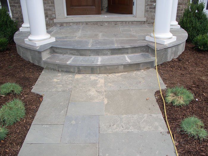 White Granite Slap Steps — Highland Park, IL — Aurelio Landscaping