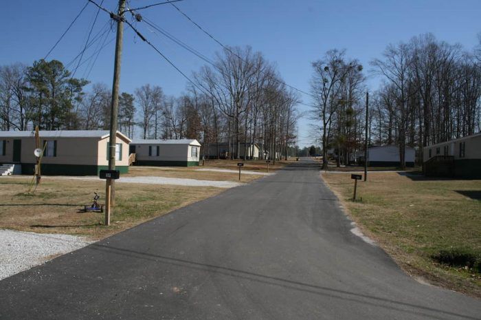 Oak Grove - Street view of mobile homes