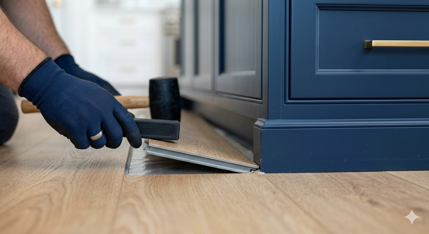 High-End Kitchen Cabinetry and SPC Flooring Installation St. Petersburg