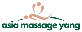 The logo for asia massage yang shows a person getting a massage.